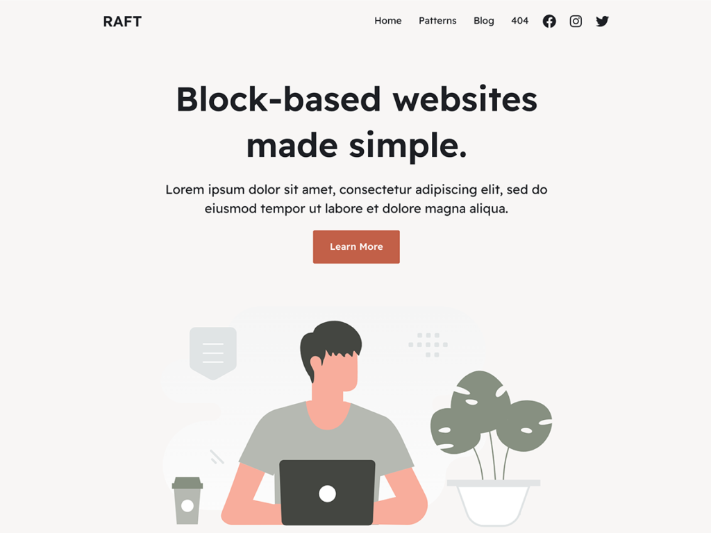 Raft: Lightweight and Flexible WordPress Block Theme