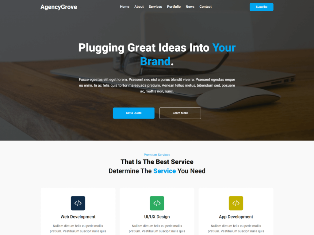 AgencyGrove, the ultimate WordPress Full Site Editing theme designed for businesses, consulting firms, and SEO agencies